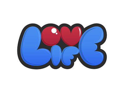 Love life bubble life logo love typography