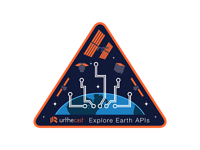 Urthecast Mission Patch embroidered patch launch mission patch planet rocket satellites space