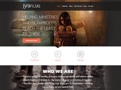 Jyra Films church media clean modern social justice web design