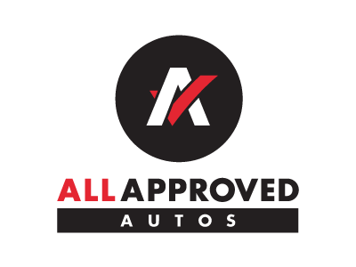 All Approved Autos a black branding car logo cars check mark identity logo red