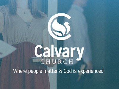 Calvary Church branding c christian church church logo dove logo serif font slab serif