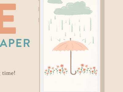 April Showers cloud cute free phone sketch umbrella wallpaper