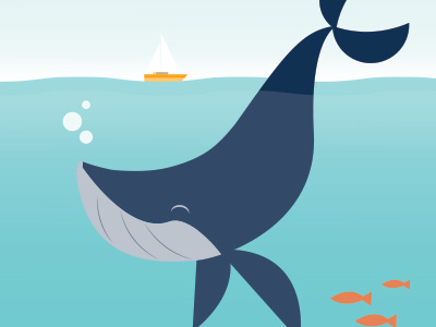 Happy Whale cute happy illustration ocean summer whale