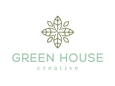 Green House Creative branding floral green green house house logo