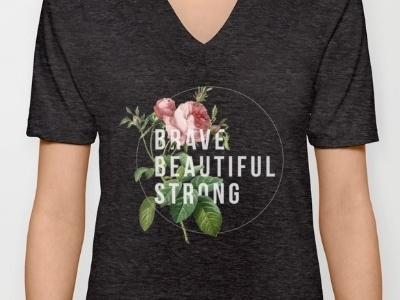 Brave Beautiful Strong beautiful brave fitness floral shirt strong