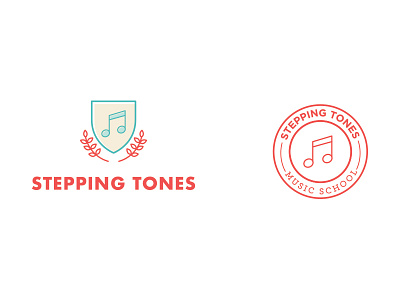 Stepping Tones branding cute logo music music note piano retro vintage