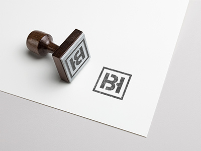 BH bh brand branding initials mark masculine stamp