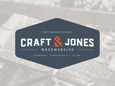 Craft & Jones Woodworking ampersand brand branding masculine wood wood grain woodwork