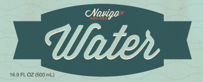 Navigo Water Label airlines label water