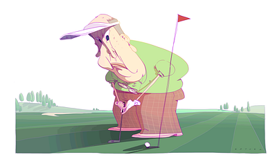 Golfer 2d art character character design concept design drawing illustration