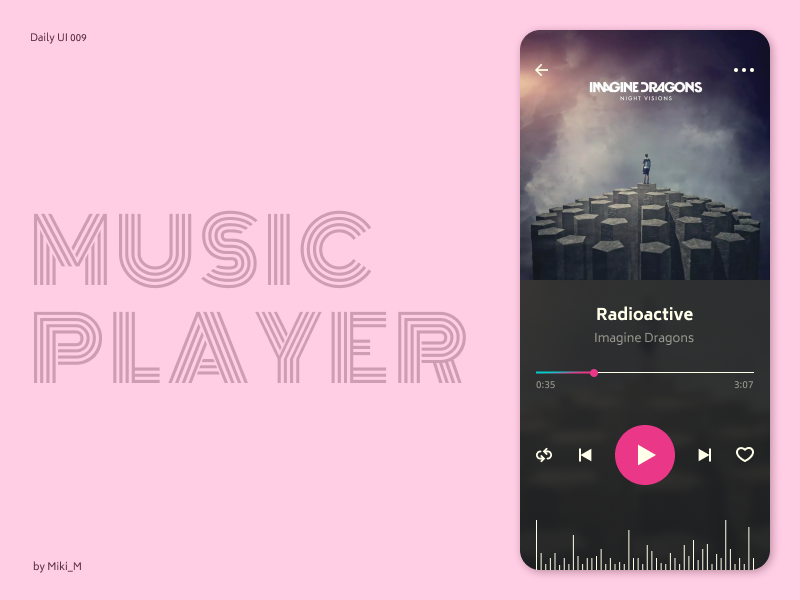 Music Player / 009 ios spotify layout comment music player music songs minimalist clean mobile colors ui ux typography interface webdesign web design dailyui concept