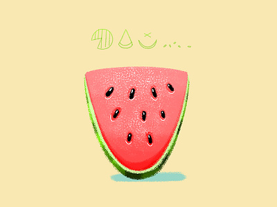Watermelon icons illustration manual pictogram slice watermelon