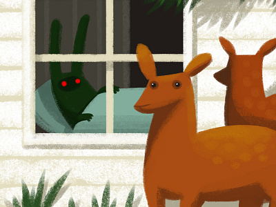 Hey neighbor! animal book bunny deer illustration kids morning nature shizayats window