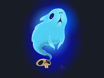 Ghost guinea pig animal cute ghost halloween illustration monster pet skull spirit spooky