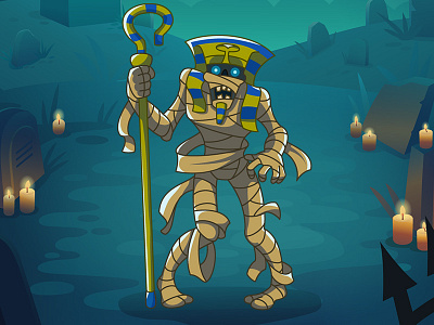 Mummy for IOU game art cartoon character game halloween illustration monster mummy spooky undead vector