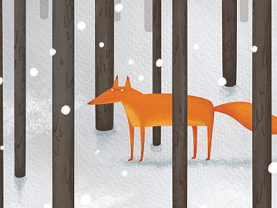 The fox in the snow