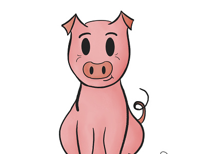 Pig animal art artist digital art hand drawn illustration ipad pro ipad pro art procreate