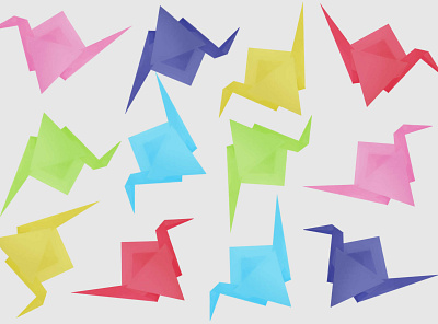 origami paper cranes animal artist artmash digital art illustration ipad pro art origami paper crane pattern pattern art patterns procreate procreate art