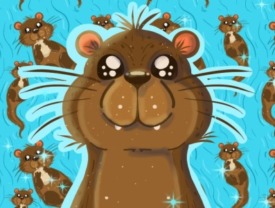 otter and otter animals dibujo digital art draw illustration ilustracion ilustration