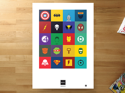 Hero poster art color creative design hero poster print sticker superhero