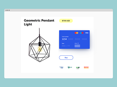 Design instant payment card clean design desktop form interface modern pay payment ui ux web