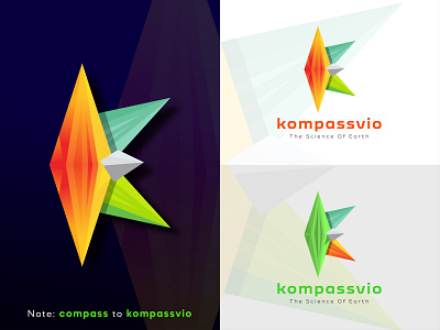 compass or kompassvio abstract logo design
