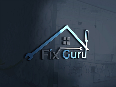 Logo design Fix ,Guru amazing app best branding business card clean company corporate design fix guru home icon illustration layout logo real estate realtor vector