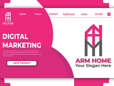 ARM HOME LOGO WITH WEB TEMPLATE