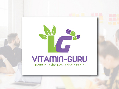 Vitamin Guru Logo Design amazing best blue branding business business card business card design card clean company corporate design home illustration layout logo real estate realtor typography vector