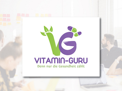 Vitamin Guru Logo Design amazing best blue branding business business card design card clean company corporate design home illustration layout logo logo design real estate realtor typography vector