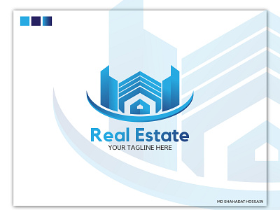 REAL ESTATE LOGO DESIGN / HOME LOGO amazing blue branding business company corporate design gradient color home home logo illustration logo logo design logo designer real real estate realestate realistic typography vector