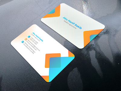 Orange Blue Business Card Design amazing branding business company corporate design illustration logo orange logo real estate typography