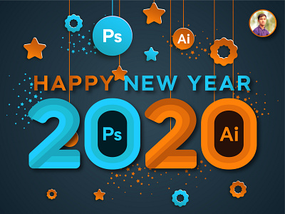 Happy New Year 2020 2020 ai branding business company corporate hand drawn happy holidays happy new year holiday illustraion illustration illustrator new year photoshop ps software