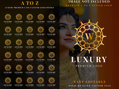 luxury a to z premium mandala logo design