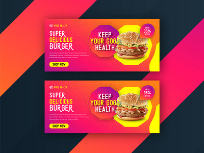 Super Delicious Burger facebook banner design