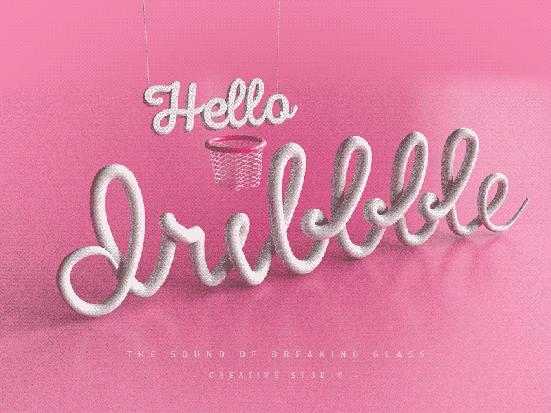 Hello Dribbble! 3d animation art direction basketball branding c4d cinema4d graphic design illustration lettering motion graphics typography