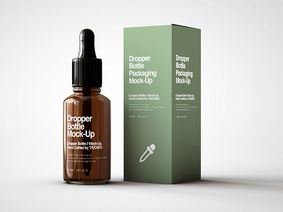 Amber Dropper Bottle Mock Up With Box amber branding cbd oil dropper bottle glass isometric marijuana medical mock up mock ups mockup packaging packaging design pharmaceutical presentation