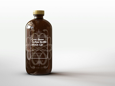 Free PSD  Cold brew coffee bottle mockup design