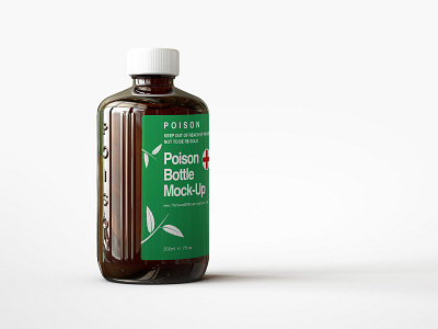 Poison | Medical Bottle Mock Up amber antiseptic apothecary bottle bottle design bottle mockup glass label design label mockup medical mock up mockup poison poisonous tincture
