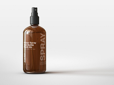 Amber Spray Mist Bottle Mock Up