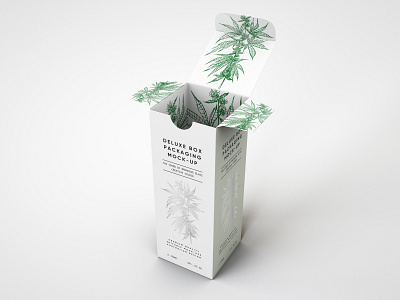 Deluxe Paper Box Packaging Mock Up beauty product box branding branding and identity cannabis cannabis packaging cbd dropper hemp hemp oil medical marijuana mock up mock up mockup design mockup psd mockup template mockups oils packaging packaging mockup