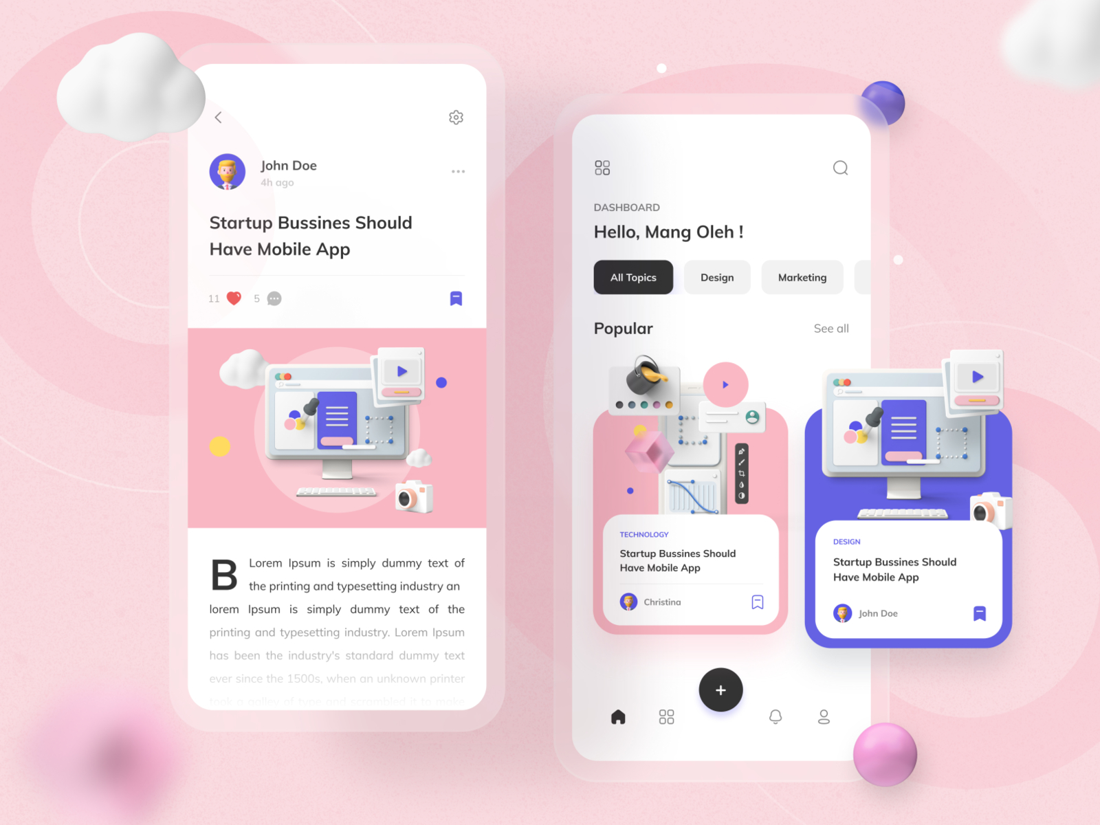 Blogger App - Exploration by Hanif Zulfikar on Dribbble