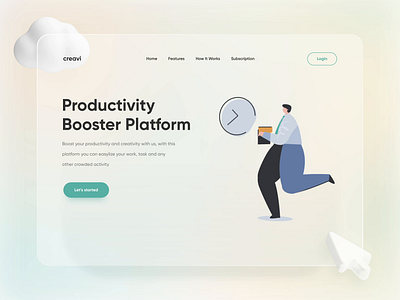 Productivity Booster Platform 🔥 after effects booster landing page motion motion interaction productivity project management saas smooth task ui uiux