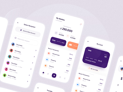 Wallet App - Pay with Fingerprint ☝🏼💵 app clean finance interaction money motion design smooth smooth animation wallet wallet app