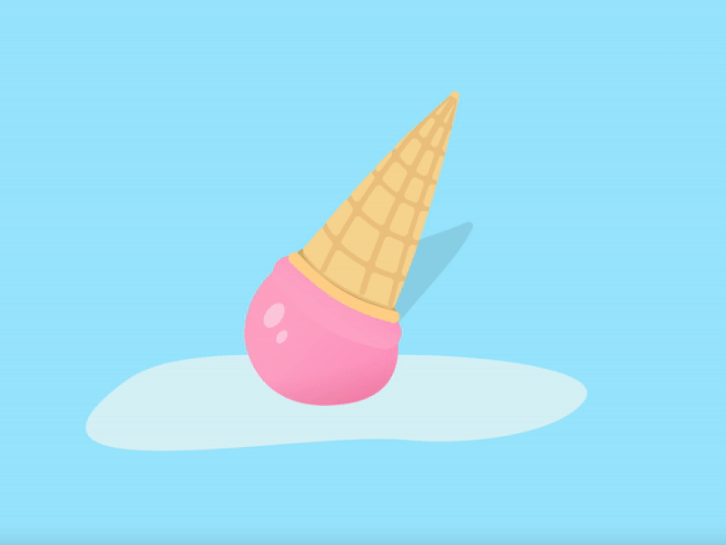ASMR Ice cream melt animation animation motion graphics ui