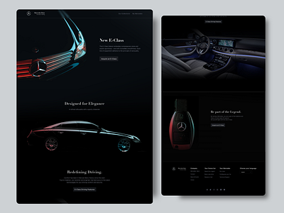 Mercedes Landing Page blue car dark dark ui darktheme landing landingpage luxe luxurious luxury mercdes mercedes mercedes benz red refined uiux web