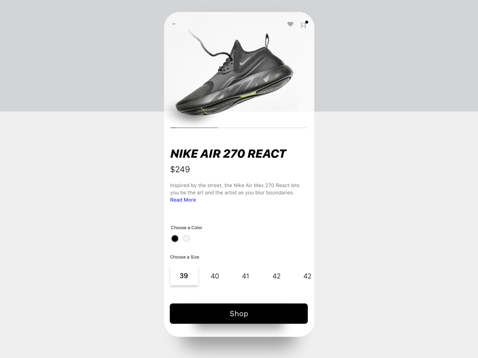 Nike Shoe E-Shop by Valentin Cheval on Dribbble
