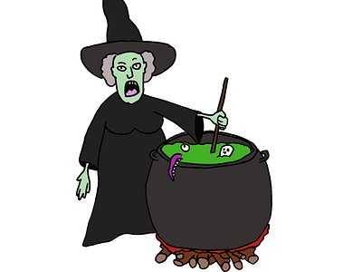 Witch With Text Complete cauldron drawing halloween redbubble design witch