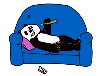 Panda Tweak humour panda panda on sofa watching tv pandaon sofa