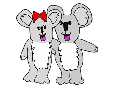 Koala Lovers White Bk animal cartoon chaos dawg design cute koala bear lovers sweet tee design